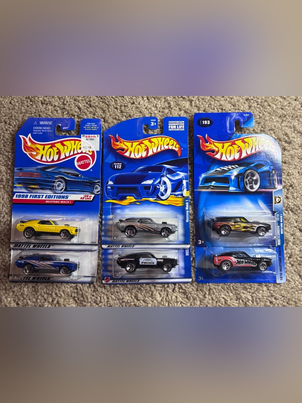 Hot Wheels Ford Mustang Mach 1 Lot Of 6 1998 - 2006 Different Colors & Years